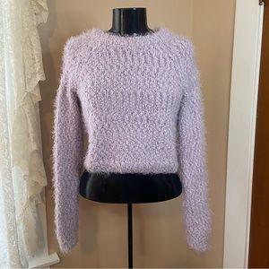 3/$15 Garage fluffy fuzzy soft purple cropped sweater